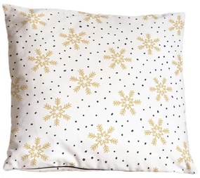 Poduszka dekoracyjna ze świątecznym motywem 45x45 cm Golden Snowflakes – Butter Kings
