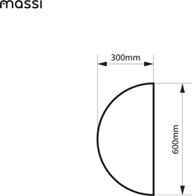 Lustro półokrągłe z podświetleniem MOON Half LED | Różne rozmiary | Różne kolory : Kolor tafli szkła - Srebrny, Rozmiar - 60 x 30 cm