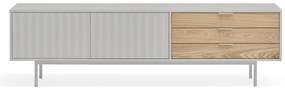 Szaro-naturalna szafka pod TV w dekorze dębu 180x52 cm Sierra – Teulat