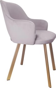 Krzesło Milano tkanina Welur noga metalowa : Kolor nogi - Złota profil, Kolor tkaniny - VELVET - MG55, Typ siedziska - Siedzisko stałe
