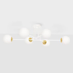 Biała sześciopunktowa elegancka lampa sufitowa - A494 R0-F30