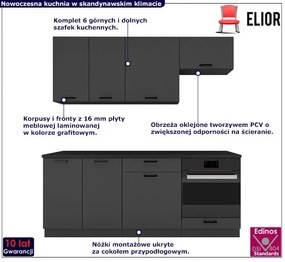 Komplet szafek kuchennych grafit - Beril 27X