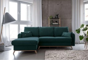 Turkusowy narożnik rozkładany Miuform Scandic Lagom, lewostronny