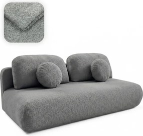 Sofa BASE Rozkładana Dwuosobowa Ciemnoszara Boucle Nowoczesna