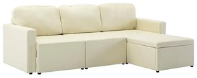 Rozkładana sofa modułowa jasnokremowa - Odi 4Q