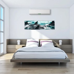 Obraz - Delfiny w oceanie (170x50 cm)