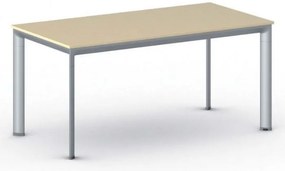 Stół konferencyjny do biura PRIMO INVITATION, 160x80 cm, szaro-srebrna podstawa, brzoza