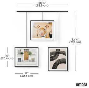 Czarne metalowe ramki ścienne zestaw 3 szt. 73x82 cm Exhibit – Umbra