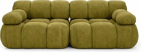 Sofa modułowa dwuosobowa, tkanina welurowa Salvador, Oliwkowy, Selia