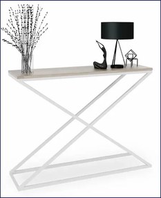 Wąska konsola w stylu skandynawskim biały + dąb sonoma G3-C49