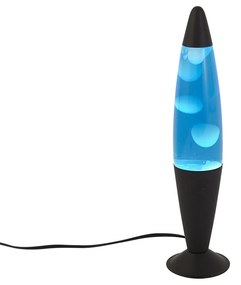 Lampa lawa niebieska z białym woskiem z diodą LED - Molten Lava