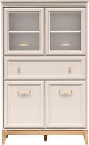 Witryna CUNEO 150,5 x 92 cm, Stojąca witryna do Salonu, Kaszmir