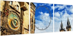 Obraz - Praski zegar astronomiczny (z zegarem) (90x30 cm)