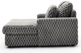 Fotel Wypoczynkowy Sofa KOBEL Szary Pluszowy Nowoczesny