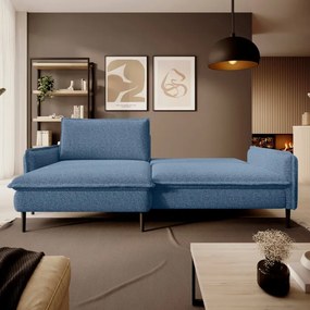 Narożnik GLOSSY z funkcją spania Lewostronny zestaw z poduszkami wolnostojący tkanina BUBBLE 15 WERSAL