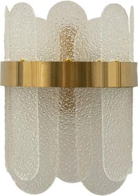 Szklany kinkiet w kolorze złota Gris – Mauro Ferretti