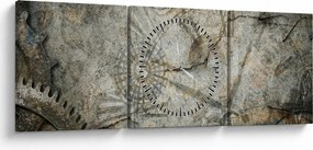 Obraz - Upływ czasu (z zegarem) (90x30 cm)