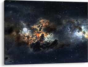 Obraz - Wszechświat z mgławicą (70x50 cm)