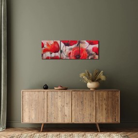 Obraz - Wilcze maki (z zegarem) (90x30 cm)
