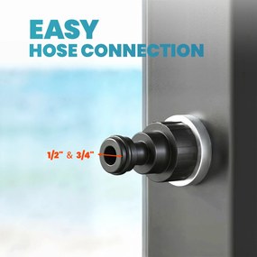 Outsunny Prysznic solarny 60 l prysznic ogrodowy z obrotową deszczownicą i kranem, regulacja temperatury | Aosom PL