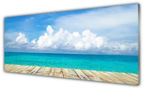 Panel Szklany Morze Chmury Molo Krajobraz
