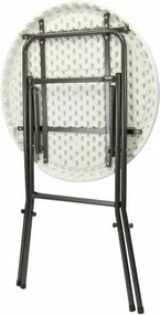 Składany, okrągły stół barowy, biały.