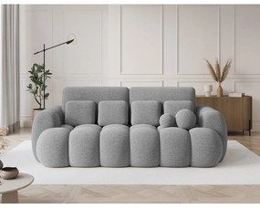 Szara rozkładana sofa z materiału bouclé 256 cm Cotonn – ELTAP