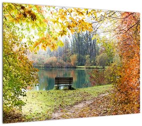 Obraz na szkle - staw (70x50 cm)