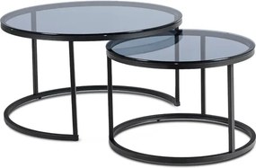 Zestaw Stolików Kawowych CARRERA MAX 60 cm/70 cm Szary/Czarny Nowoczesny