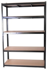 Czarny metalowy regał do garażu 120x180 cm – Rojaplast