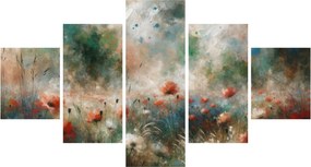 Obraz – Abstrakcja pola z makami (125x70 cm)