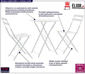 Zestaw białych metalowych mebli ogrodowych F2-R48