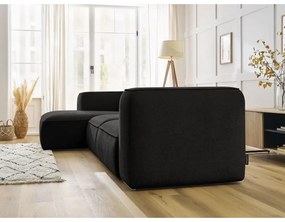 Czarny narożnik z materiału bouclé (lewostronny) Zephyr – Bobochic Paris