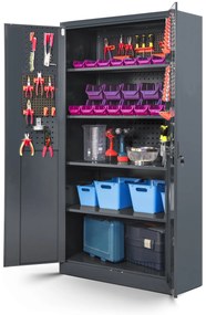 Szafa na narzędzia BRUNO, 920 x 1850 x 500 mm, antracytowa