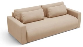 Jasnobrązowa aksamitna rozkładana sofa ze schowkiem 238 cm Belfast – Cosmopolitan Design