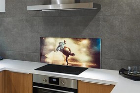 Panel szklany do Kuchni Mężczyzna w Tańcu z Dymem