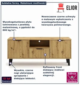 Szafka RTV pod telewizor dąb artisan - Henex 7X