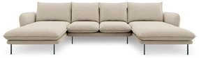 Beżowa sofa w kształcie litery U Cosmopolitan Design Vienna