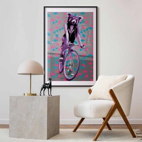 Plakat Szop na rowerze 29,7x42 cm z ramą czarną z marginesem ARTGEIST B