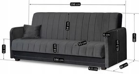 Popielata sofa rozkładana Z5-C40