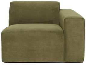 Zielony końcowy moduł sztruksowej sofy Scandic Sting, 101 cm, prawostronny