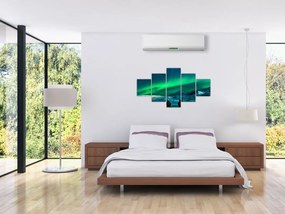 Obraz ludzi w pobliżu zorzy polarnej (125x70 cm)