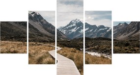 Obraz - Chodnik w dolinie góry Mt. Cook (125x70 cm)