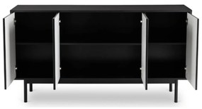 Komoda do Salonu MARLEN 155 cm Czarna Czterodrzwiowa Nowoczesna