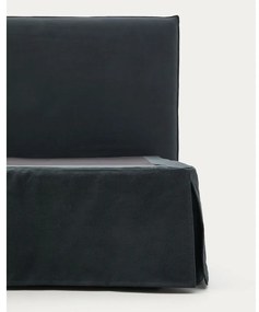 Antracytowe tapicerowane łóżko jednoosobowe 90x200 cm Jaira – Kave Home