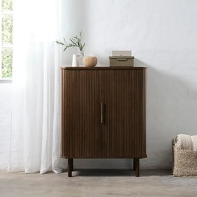 Brązowa szafka w dekorze dębu z drzwiami przesuwnymi 113x90 cm Cavo – Unique Furniture