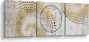Obraz - Betonowy wzór (z zegarem) (90x30 cm)