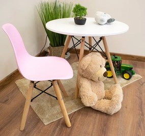 Różowe krzesło dziecięce w stylu skandynawskim R6-A88