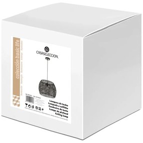 Czarna bambusowa lampa sufitowa ø 35 cm – Casa Selección