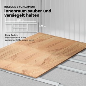 Outsunny Schowek na narzędzia z metalu z drzwiami przesuwnymi i oknami wentylacyjnymi, 277 x 195 x 192 cm, Szary